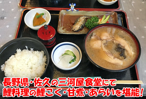 長野県・佐久の三河屋食堂にて鯉料理の甘煮、鯉こく、あらいを堪能！