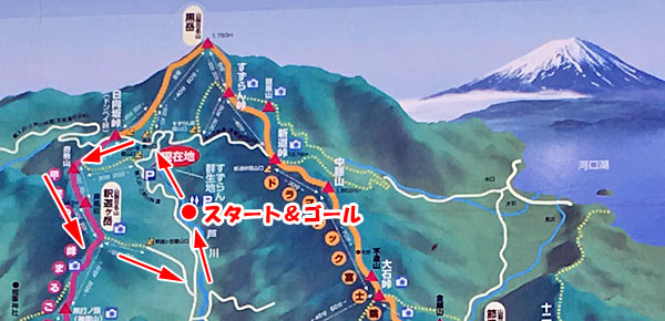 釈迦ヶ岳登山マップ