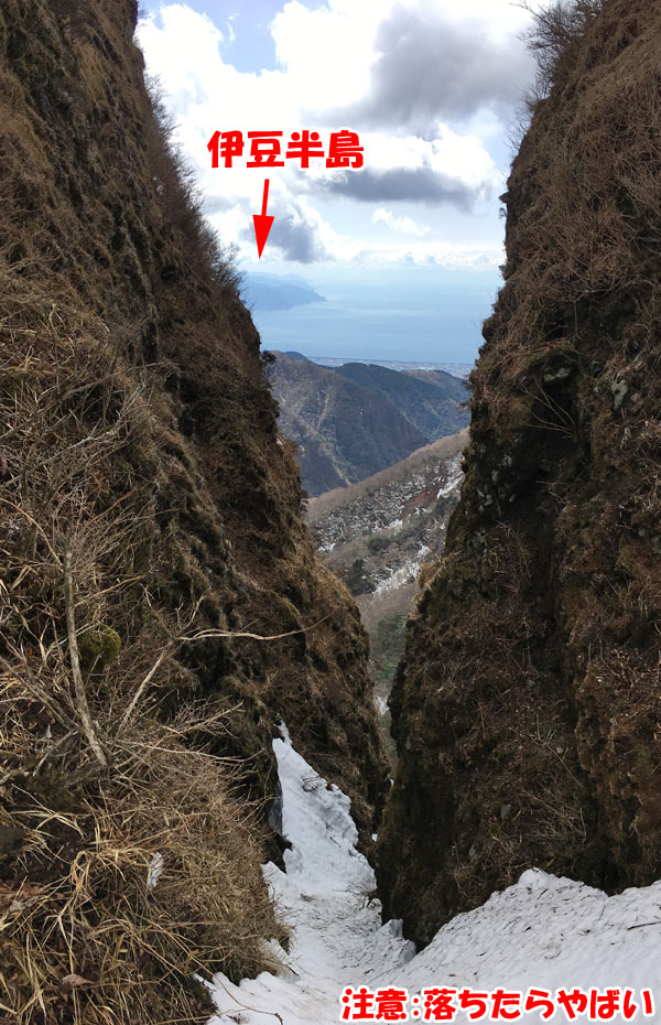 愛鷹山日帰り登山・割石峠から伊豆半島を望む