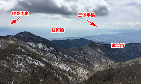 愛鷹山日帰り登山・駿河湾を望む