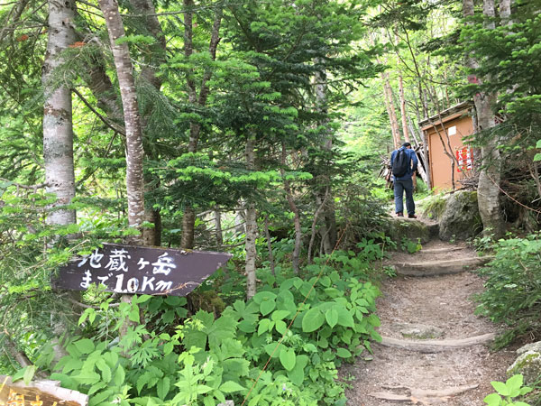 鳳凰小屋を出発し地蔵岳・オベリスクへ向かう