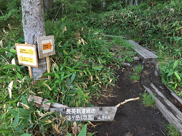 燧ケ岳登山・尾瀬沼分岐点（長英新道へ）