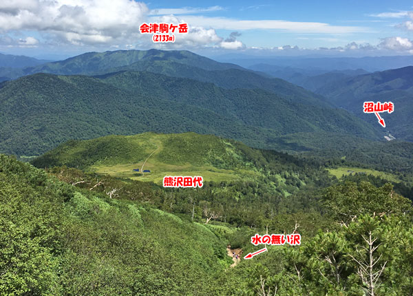 燧ケ岳登山・熊沢田代や沼山峠、会津駒ケ岳が望めました