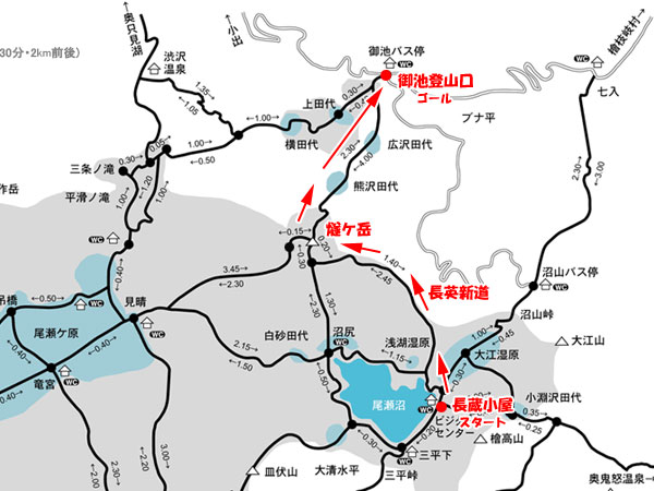 燧ケ岳登山・長英新道から燧ケ岳の俎嵓と柴安嵓へ