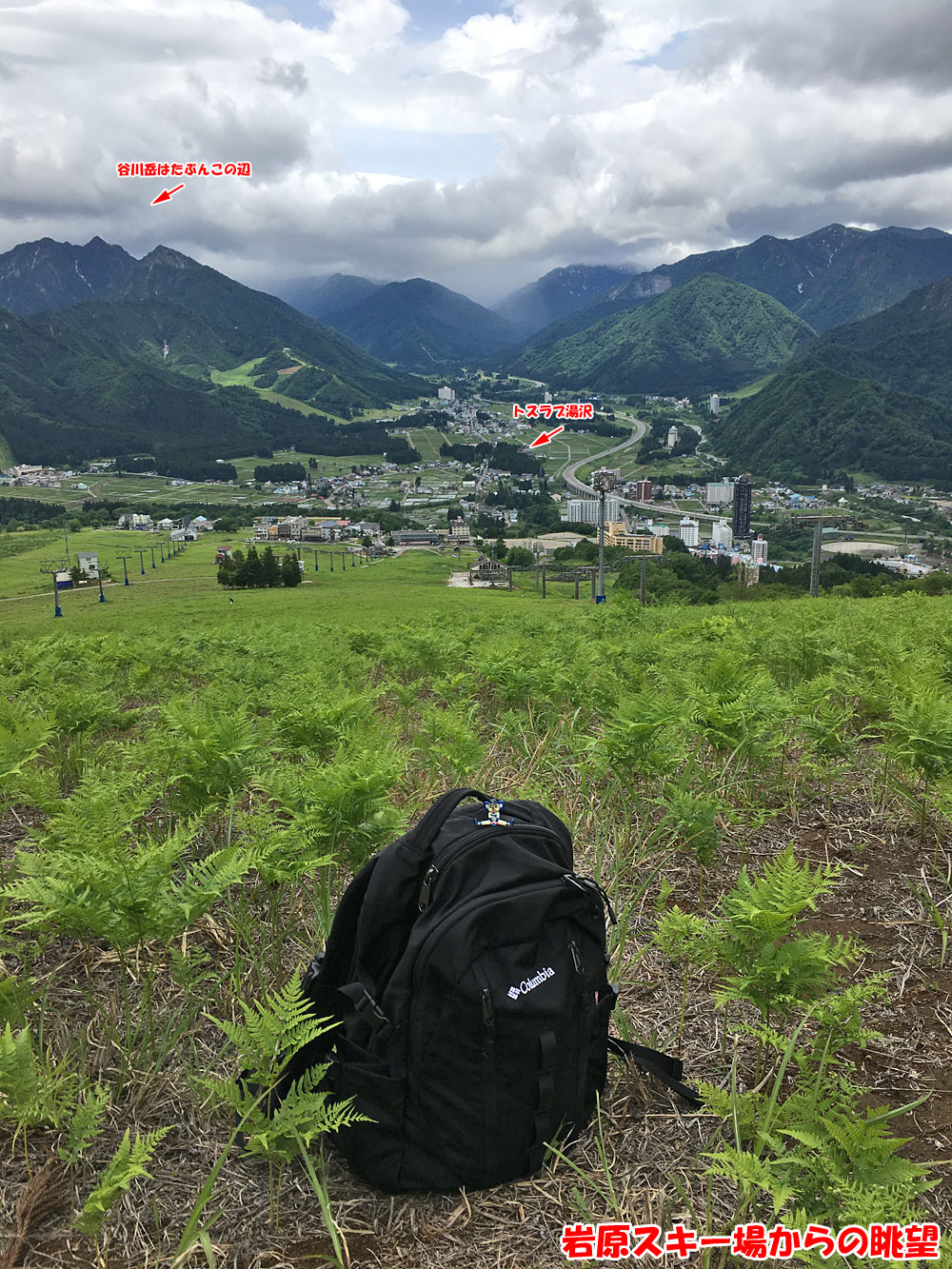 岩原スキー場から越後湯沢町の町並みを堪能