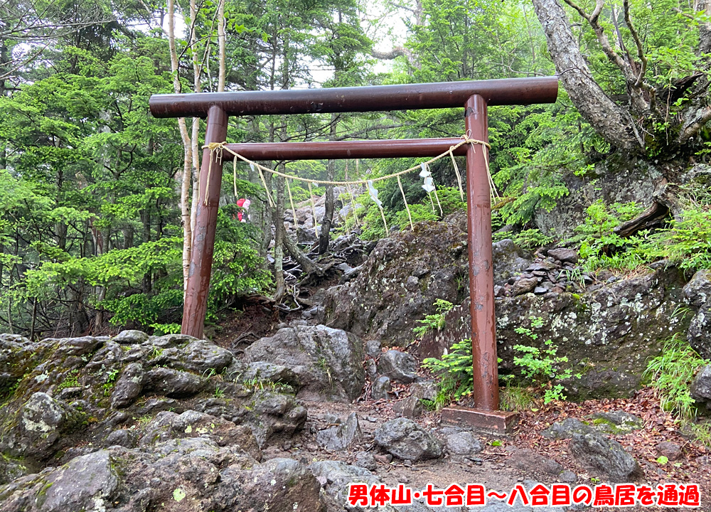 男体山・七合目～八合目の鳥居を通過