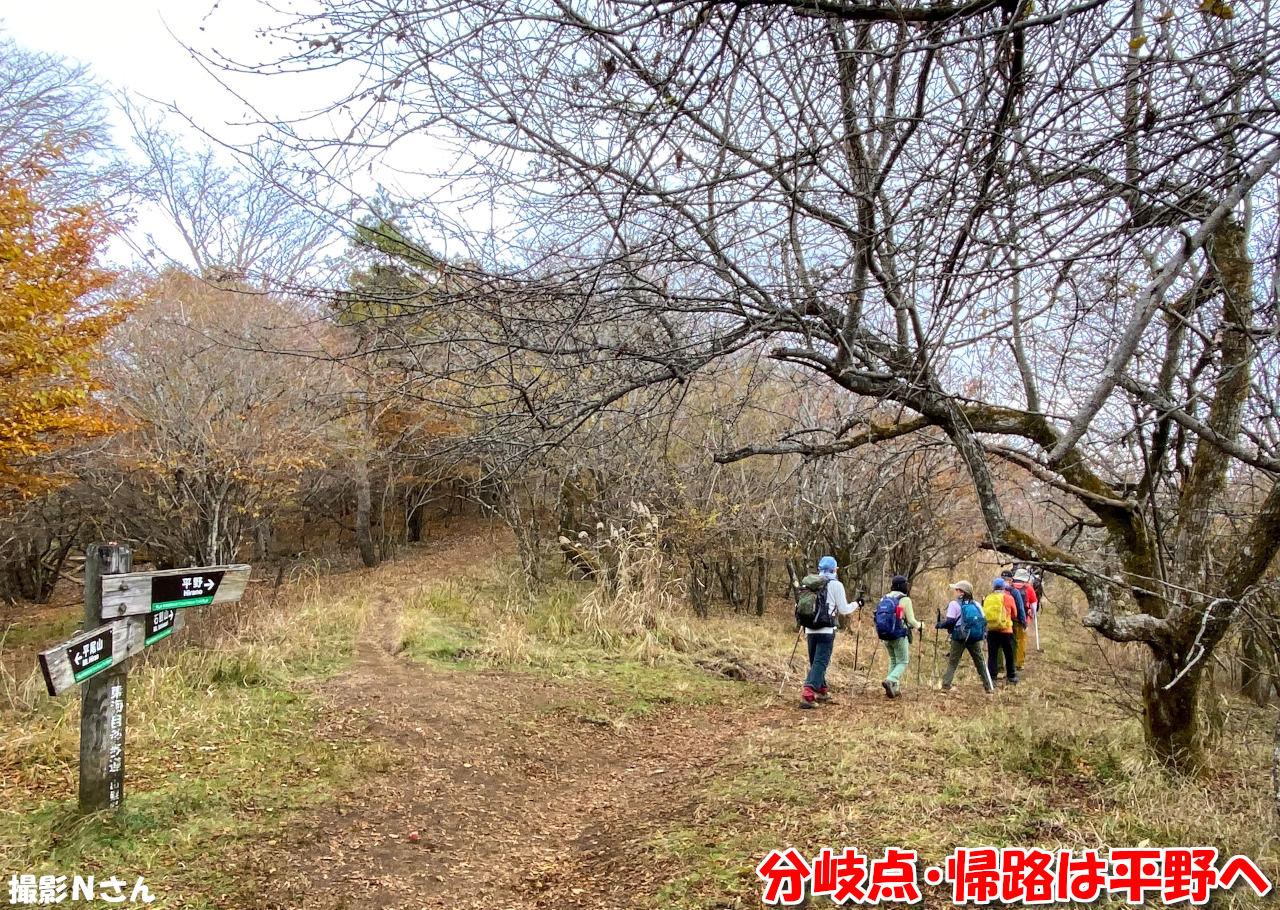 分岐点・帰路は平野へ