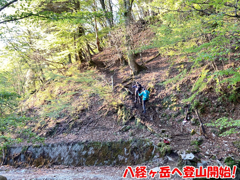 八経ヶ岳へ登山開始！