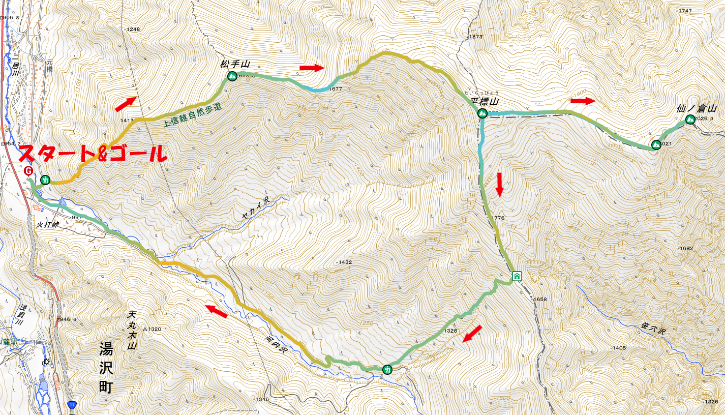 平標山・仙ノ倉山のマップ