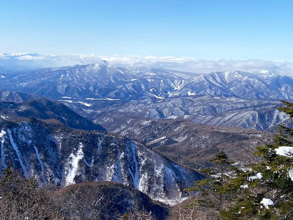 日光白根山へ雪山登山・樹林帯を歩く