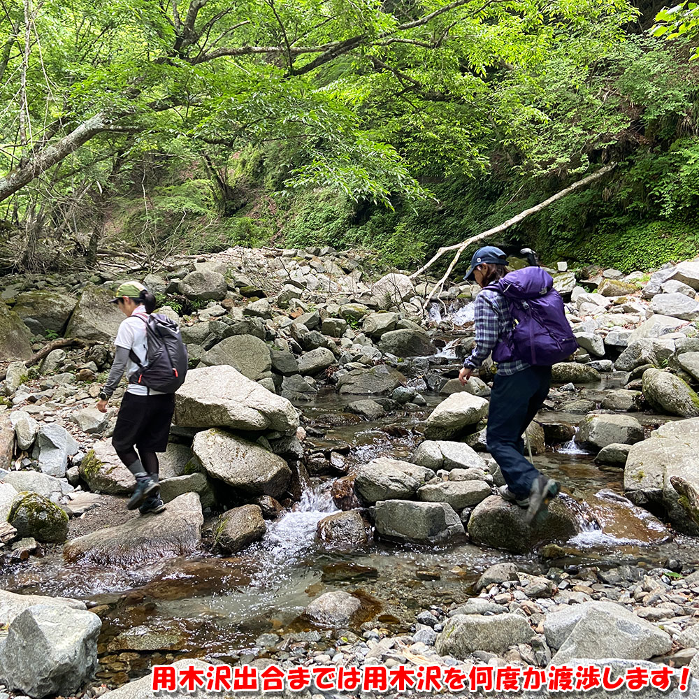 用木沢出合までは用木沢を何度か渡渉する