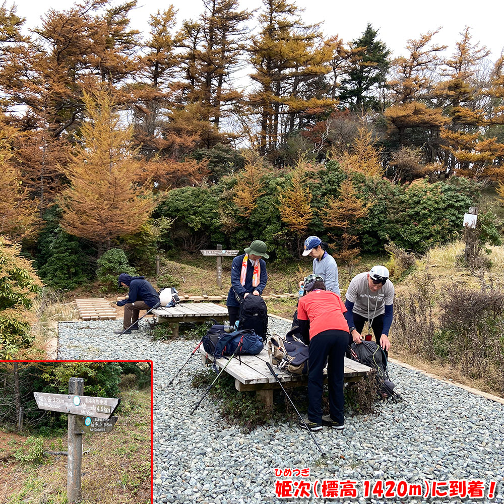 姫次(標高 1420m)に到着!