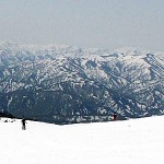 山形県・月山スキー場から見る朝日連峰