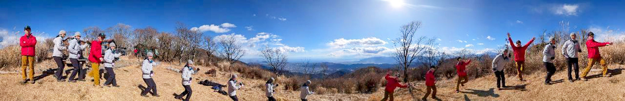 鍋割山頂で分身の術!ニンニン